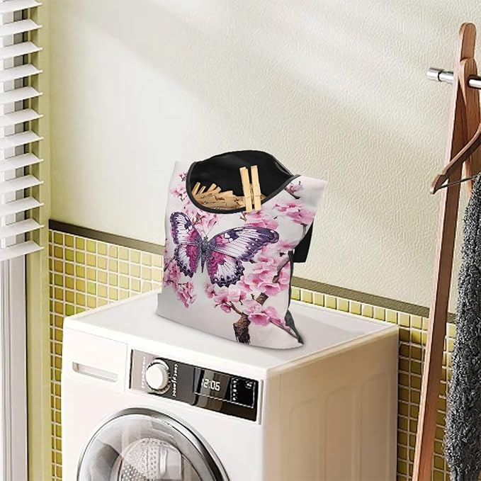 Clothes Pin Hanging Bag, Butterfly Clothes Pins Bag Holder Outdoor 4.Stylish