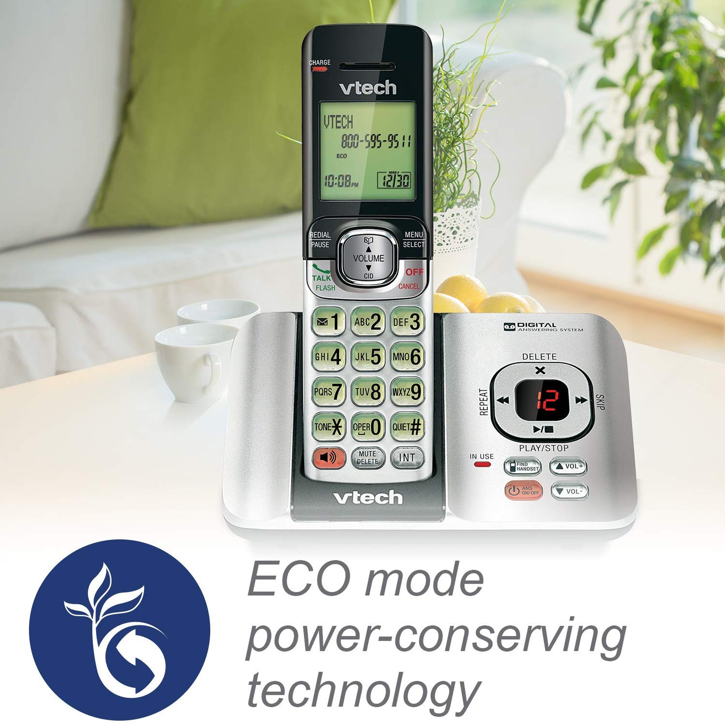 VTech CS6719-2 2-Handset Cordless Phone with Caller ID/Call Waiting, Handset Intercom & Backlit Display/Keypad, Silver
