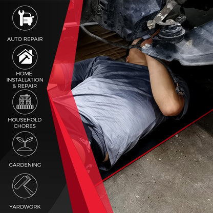 TOMMARS Heavy Duty Foldable Kneeling Pad 44.88", Thick Foam Work Mat with Handle & Tool Pockets, 5-Fold Mechanic Kneeling Pad Waterproof Non-Slip for Garage, Automotive Repair & Workshop