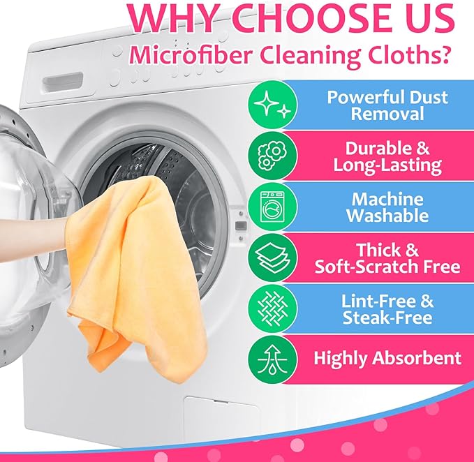 Newwiee 3 Pcs Extra Large Microfiber Cleaning Cloth 30" x 20" Washable Reusable