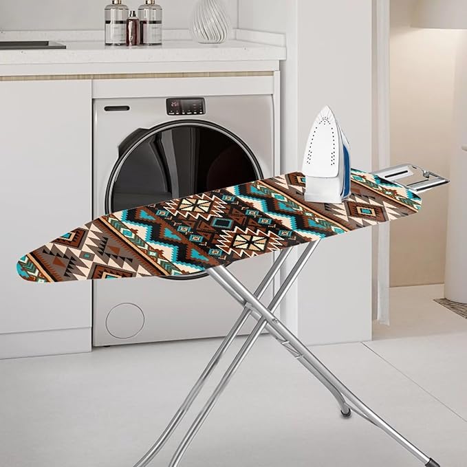 Africa Ethnic Pattern Ironing Board Cover Standard Size 15x54 inch, Hook and