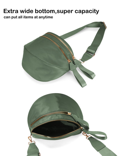 Spacious Nylon Crossbody Bag Bum Bag Handbags Wallets Purses Trendy Shoulder Bag for Women