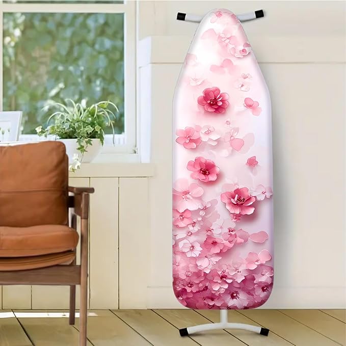 Nuxovilar Pink Watercolor Flowers Ironing Board Cover, This Cover Fits Most