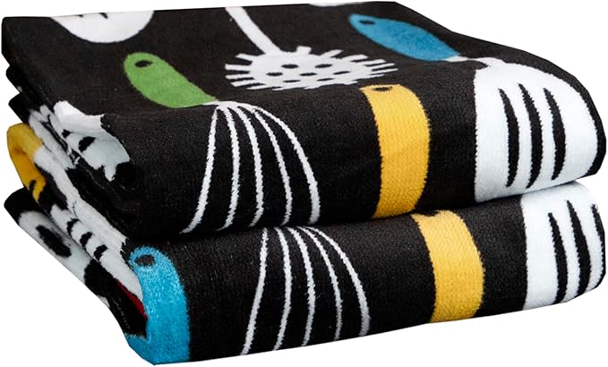 T-Fal Fiber Reactive Print Kitchen Towels: Highly Absorbent, Super Soft