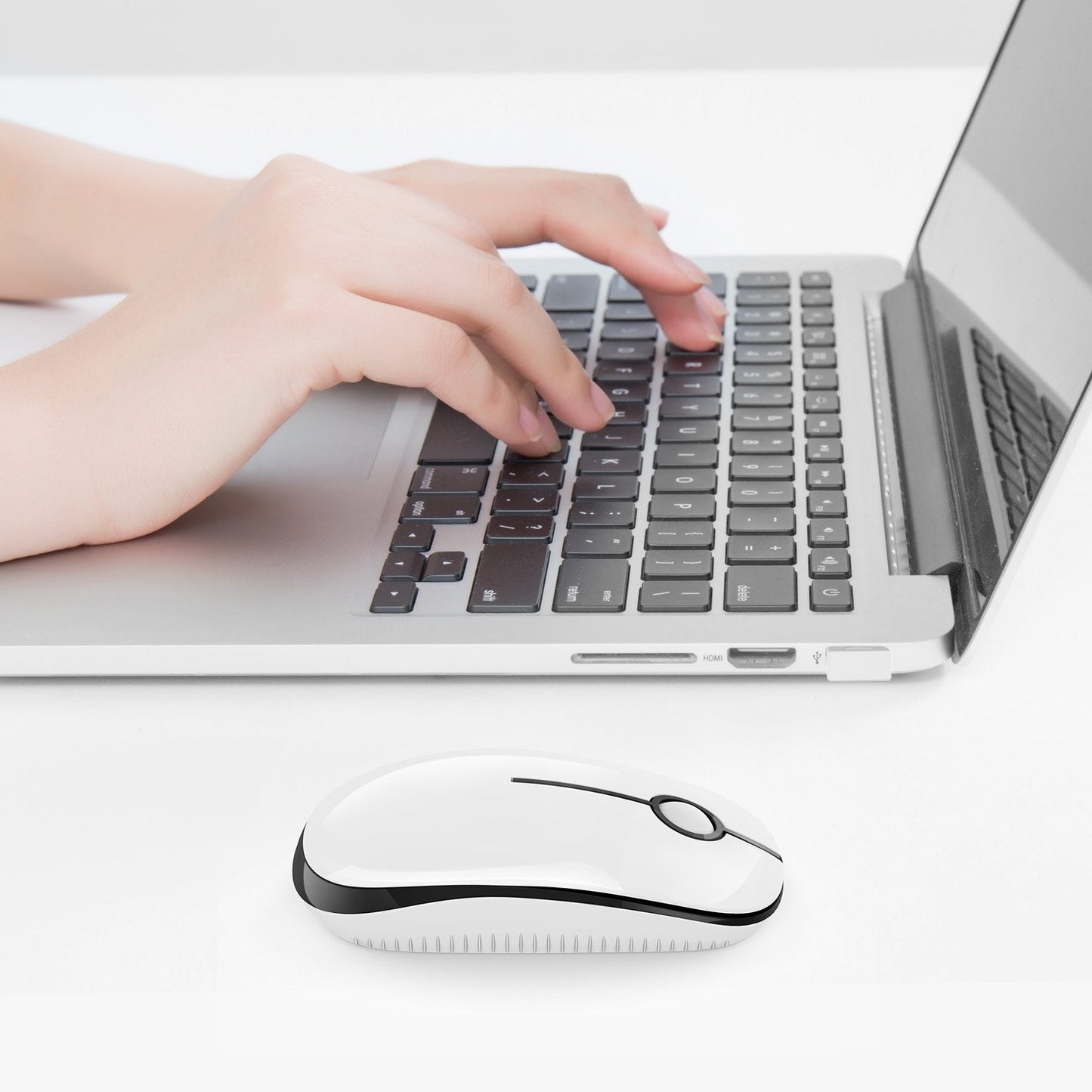 VssoPlor Wireless Mouse, 2.4G Slim Portable Computer Laptop Mouse with Nano Receiver Quiet Silent Optical Mice for Notebook, PC, Laptop, Computer-Black and Gold