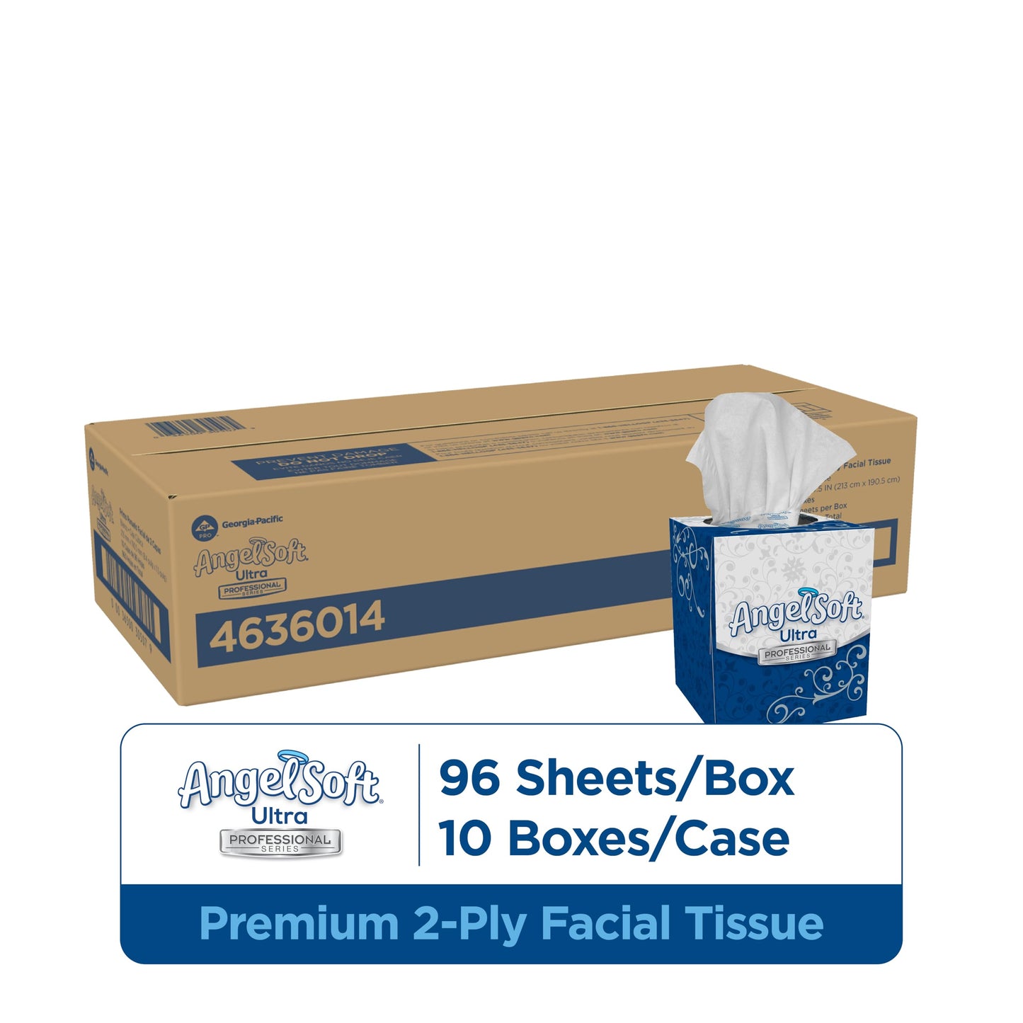 Georgia-Pacific Angel Soft Ultra Professional Series Premium 2-Ply Facial Tissue (4636014), 96 Sheets Per Box, 10 Tissue Cube Boxes Per Case