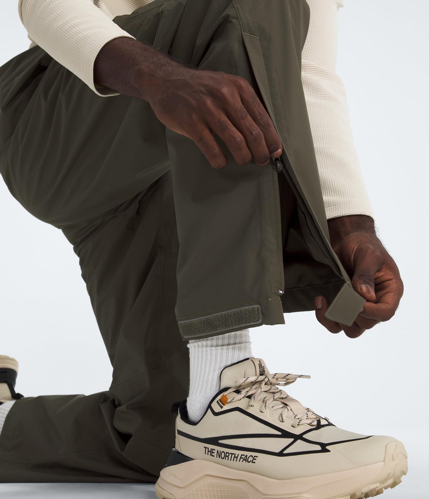 The North Face Men's Antora Rain Pant - Breathable & Waterproof Hiking Pants, Elastic Waistband, Adjustable Drawcord, New Taupe Green, Small
