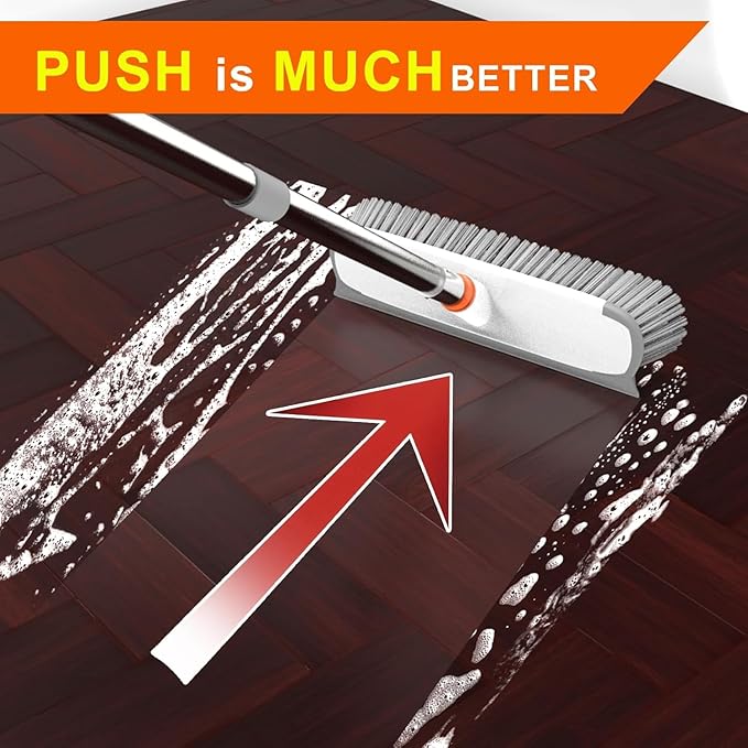 BITOPE Deck Scrub Brush with Long Handle, Heavy Duty Floor Cleaning Brush