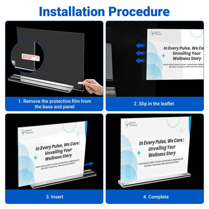 6 Pack Acrylic Sign Holder 11 x 8.5 Horizontal, Double-Sided Clear Sign Holder Plastic Stands for Display, T Shape Acrylic Table Sign Stands for Office Store Restaurants Wedding Party Decoration