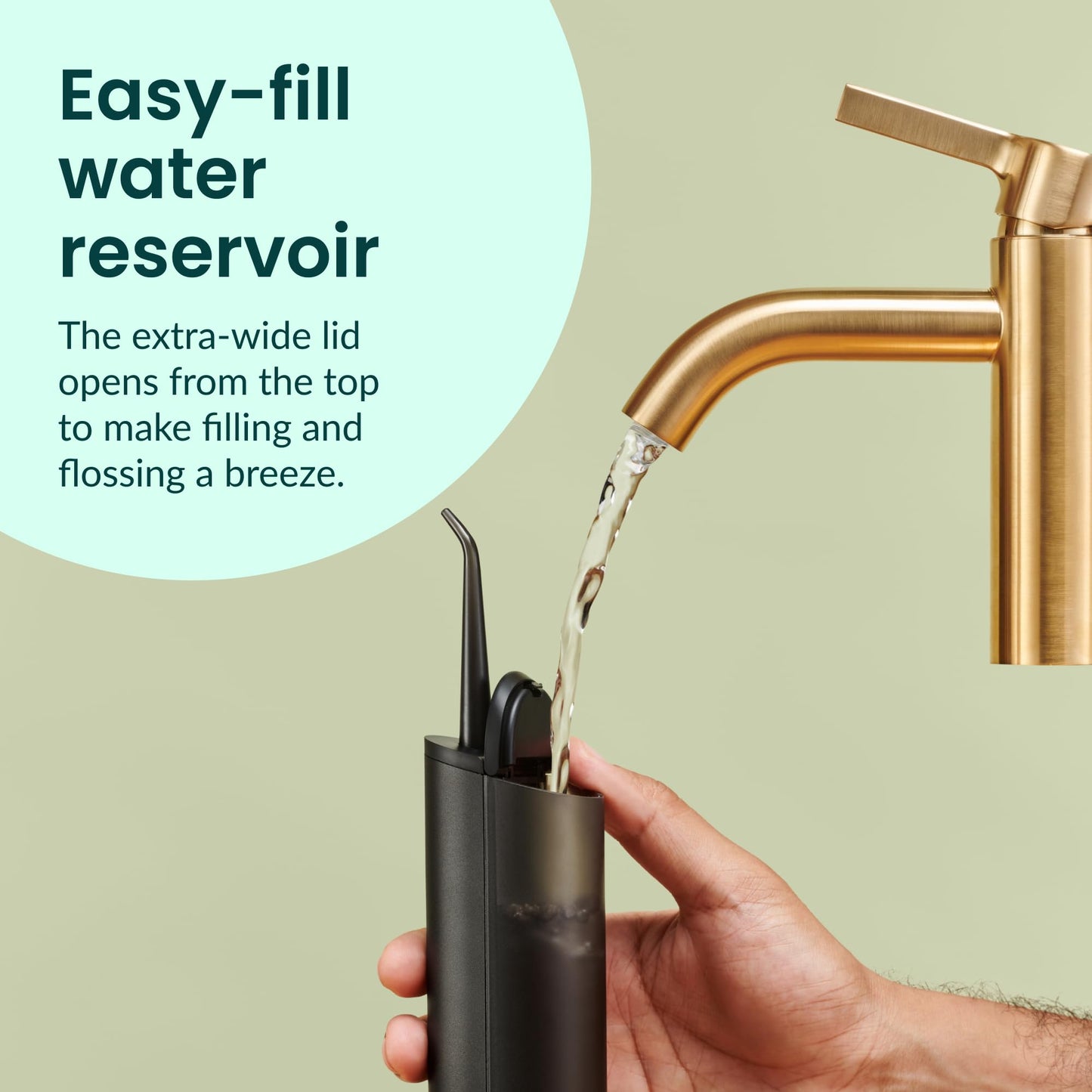 quip Water Flosser with Replacement Tip - Cordless Water Flosser with Adjustable Pressure - Teeth Cleaner Pick with 360 Degree Rotating Replaceable Tip - Midnight Blue