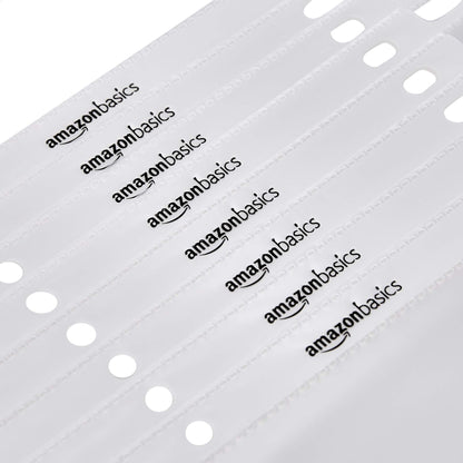 Amazon Basics Heavy Duty Non-Glare Sheet Protector for Documents, 3 Ring Binder, Top Loading, Letter Size 8.5 x 11 inch, Clear, 100-Pack