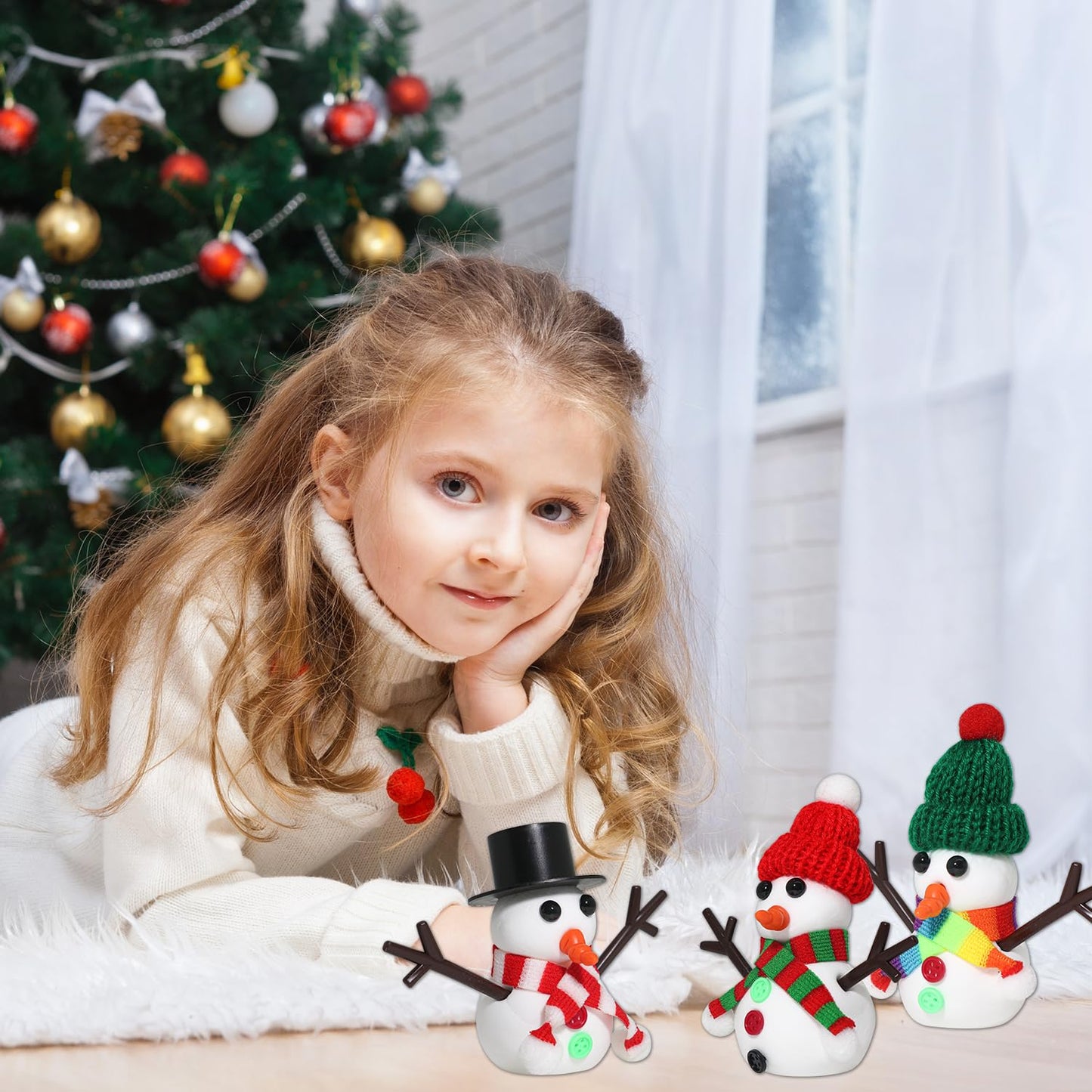 LAHAND 9-Pack Christmas Snowman Crafts Sets for Kids, Modeling Clay Snowman DIY Kit,Christmas Stocking Stuffers for Kids, Perfect for Winter Children's Holiday Party Decoration Gifts