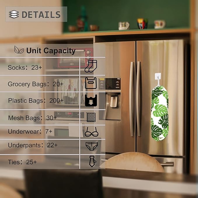 Green Wall Mount Plastic Bag Organizer