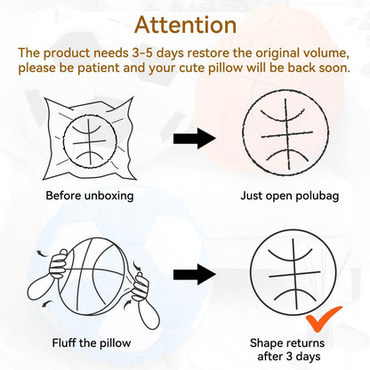 Plush Soccer Pillow, Round Ball Throw Pillow, Football Shaped Decorative Throw Pillow for Kids Room, Sofa, Bed-Soft & Fluffy Birthday Gift for Soccer Enthusiasts 15.7 Inch (40 cm)