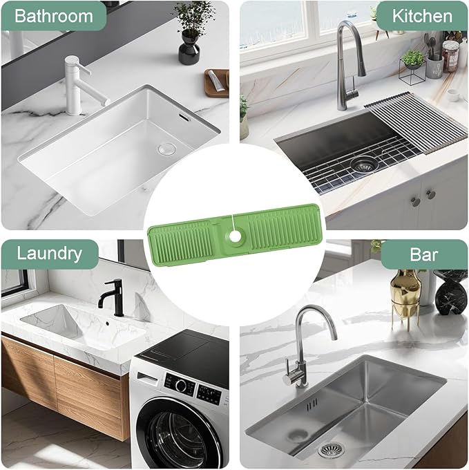 24 Inch Silicone Faucet Mat for Kitchen Sink Splash Guard Folding Faucet Mat