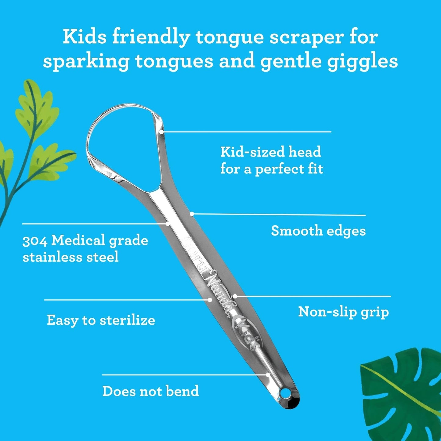 GuruNanda Tongue Scraper for Adults (2 Pack) with Travel Case, 420 Medical-Grade 100% Stainless Steel Tongue Cleaner, Aids in Fresh Breath & Oral Care