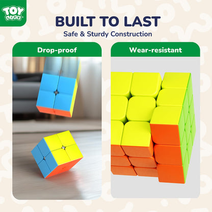 STEAM Life Speed Cube Set 10 Pack Magic Cube | Includes 2x2 3x3 4x4 5x5 Speed Cube, Pyramid Cube, Megaminx Cube Puzzle Cube Bundle Collection Cube, Toys Gift for Kids & Adults