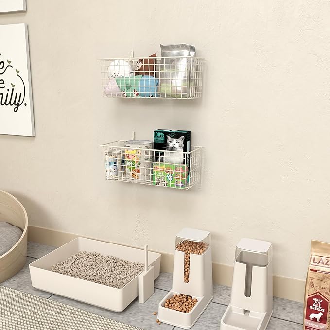 2 Sets Extra Large Hanging Wall Basket, WallmountedFruit Vegetable Toy Snack