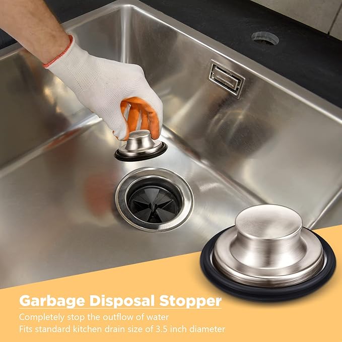 Mudder 3 Pcs Kitchen Sink Drain Strainer and Stopper Stainless Steel Garbage