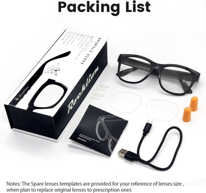Smart Bone Conduction Glasses Bluetooth with Open-Ear Headphones, Photochromic Blue Light Blocking Lenses, IPX6 Waterproof, Hands-Free Calls/Music, Ideal Gifts for Dad/Men-Upgraded