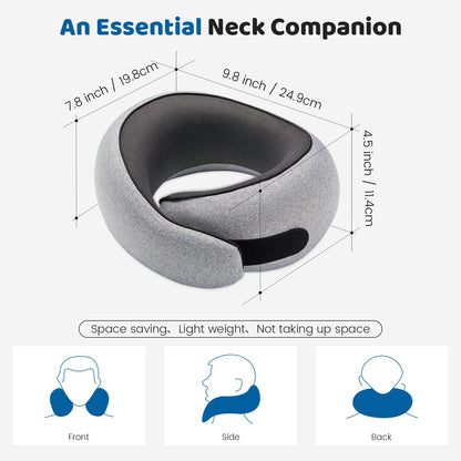 Neck Pillow Airplane,100% Pure Memory FoamTravel Neck Pillow Travel Neck Support Ergonomic &Portable Design Best for Sleeping Plane Car Train Office Flight (Small Grey)