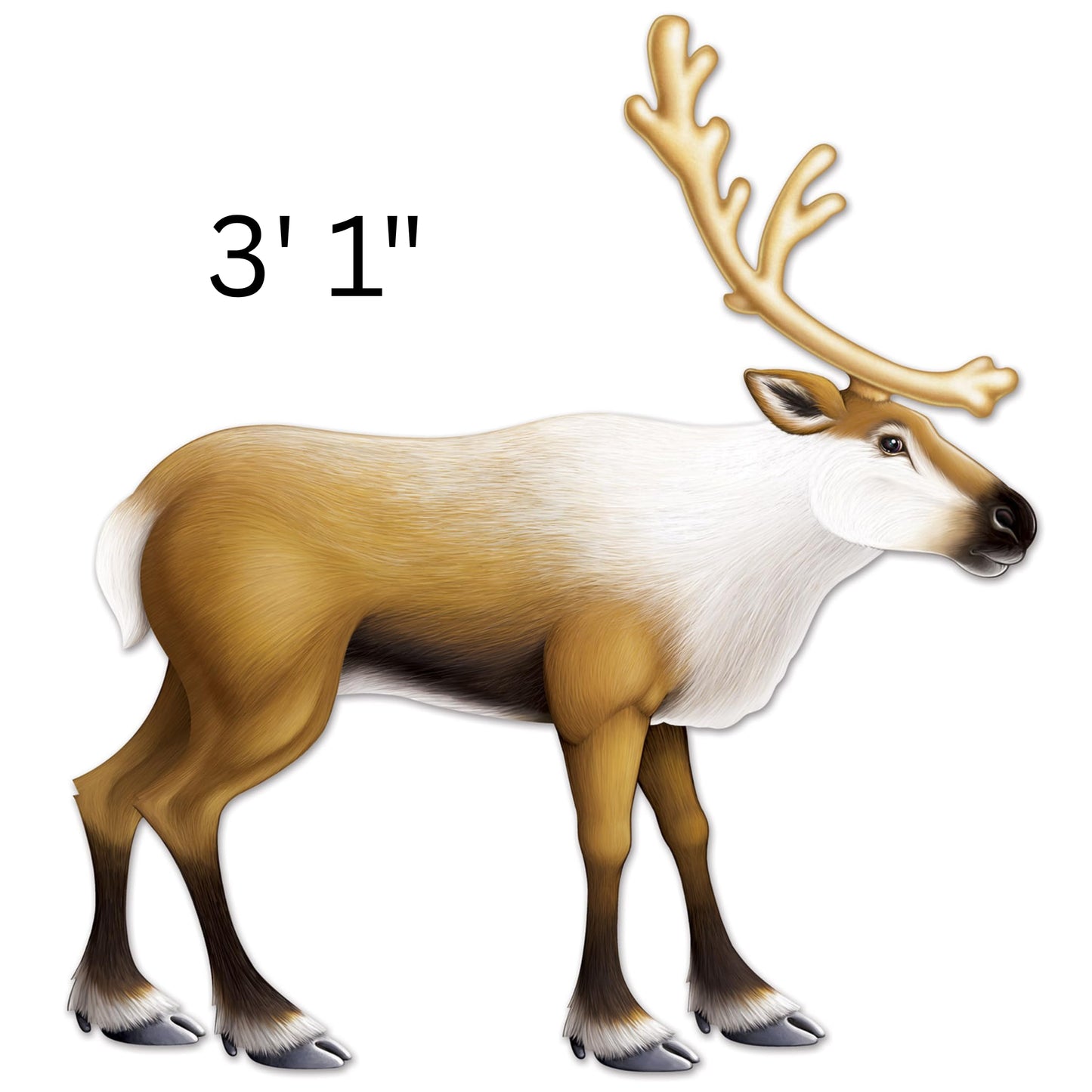 Beistle Jointed Reindeer, Cutout Christmas Decorations & Holiday Wall Decor, Winder Wonderland Wall Display for Xmas Parties & Gatherings, 3’1”