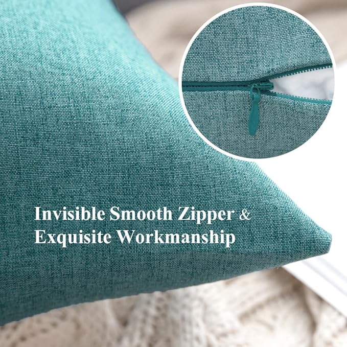 MIULEE Pack of 2 Decorative Outdoor Solid Waterproof Throw Pillow Covers Faux
