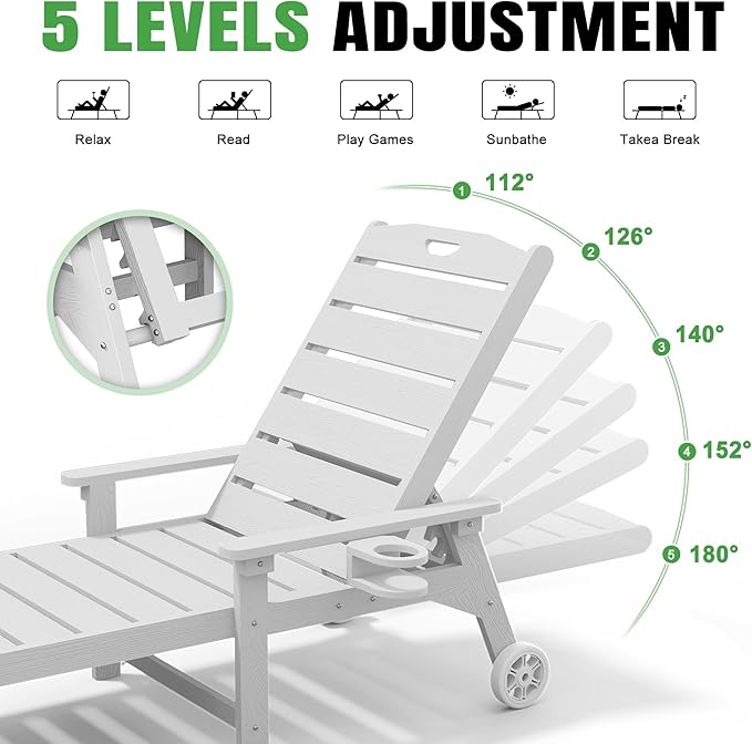 Outdoor Lounge Chair Set of 4