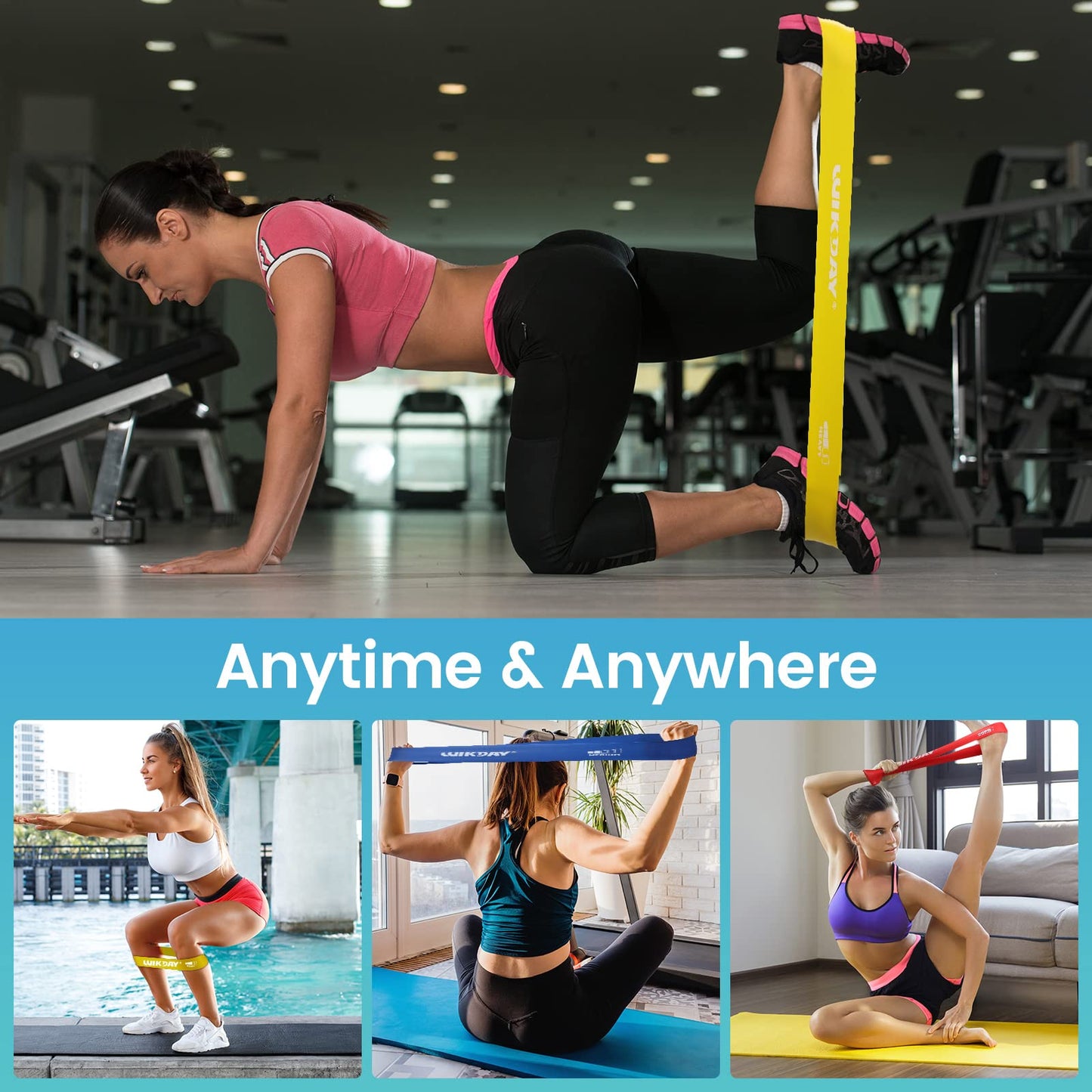 Resistance Bands, Pull Up Bands, Workout Bands for Exercise, Thick Heavy Resistance Band Set with Door Anchor, Elastic Bands for Body Stretching, Crossfit Training at Home/Gym Men & Women Women