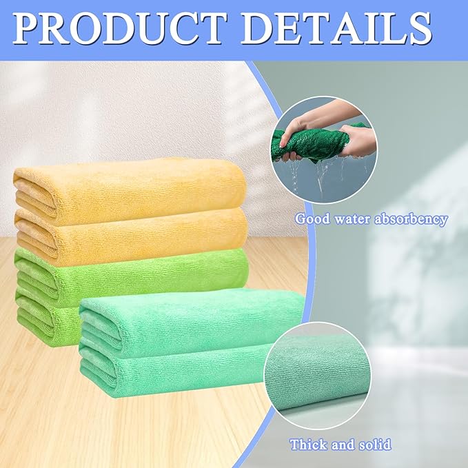 12 Pcs Extra Large Microfiber Cleaning Cloth, Microfiber Towels
