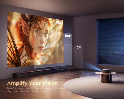 [1500 ANSI/Google TV/Voice Control]Smart Projector with WiFi 6 and Bluetooth, Netflix-Licensed 4K Support, Outdoor Movie Proyector, 1080P Home Ceiling Auto Focus Projector, PUTRIMS K12 Gray