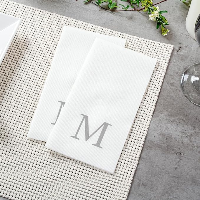 Luxenap 15.8 X 7.9 Inch Linen-Feel Guest Towels, 2000 Lettered Hand Towels