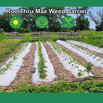 RootThru Max Weed Barrier, 34 in x100 ft, Natural, Eco-Friendly, Heavy-Duty, Durable, Landscape Fabric, Garden Ground Cover, Paper Mulch, Gardening Weed Mat, Geotextile Fabric, Weed Blocker