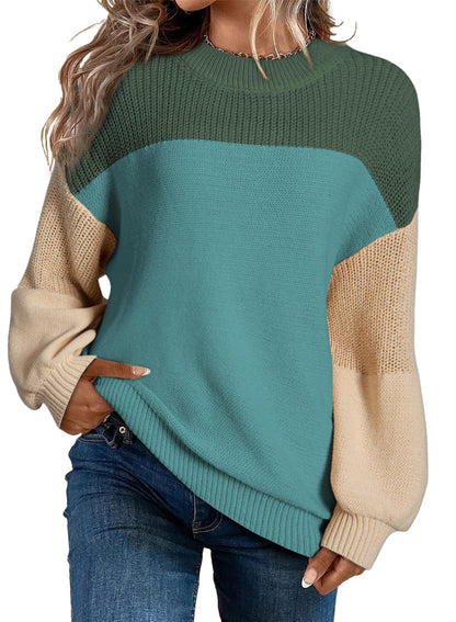 Dokotoo Women's Casual Long Sleeve Sweaters Loose Crewneck Knit Solid Pullover Sweater Jumper Tops