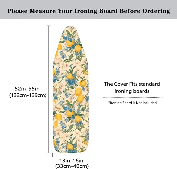 Flower Lemon Ironing Board Covers Fits Standard Sizes Ironing Board Protector
