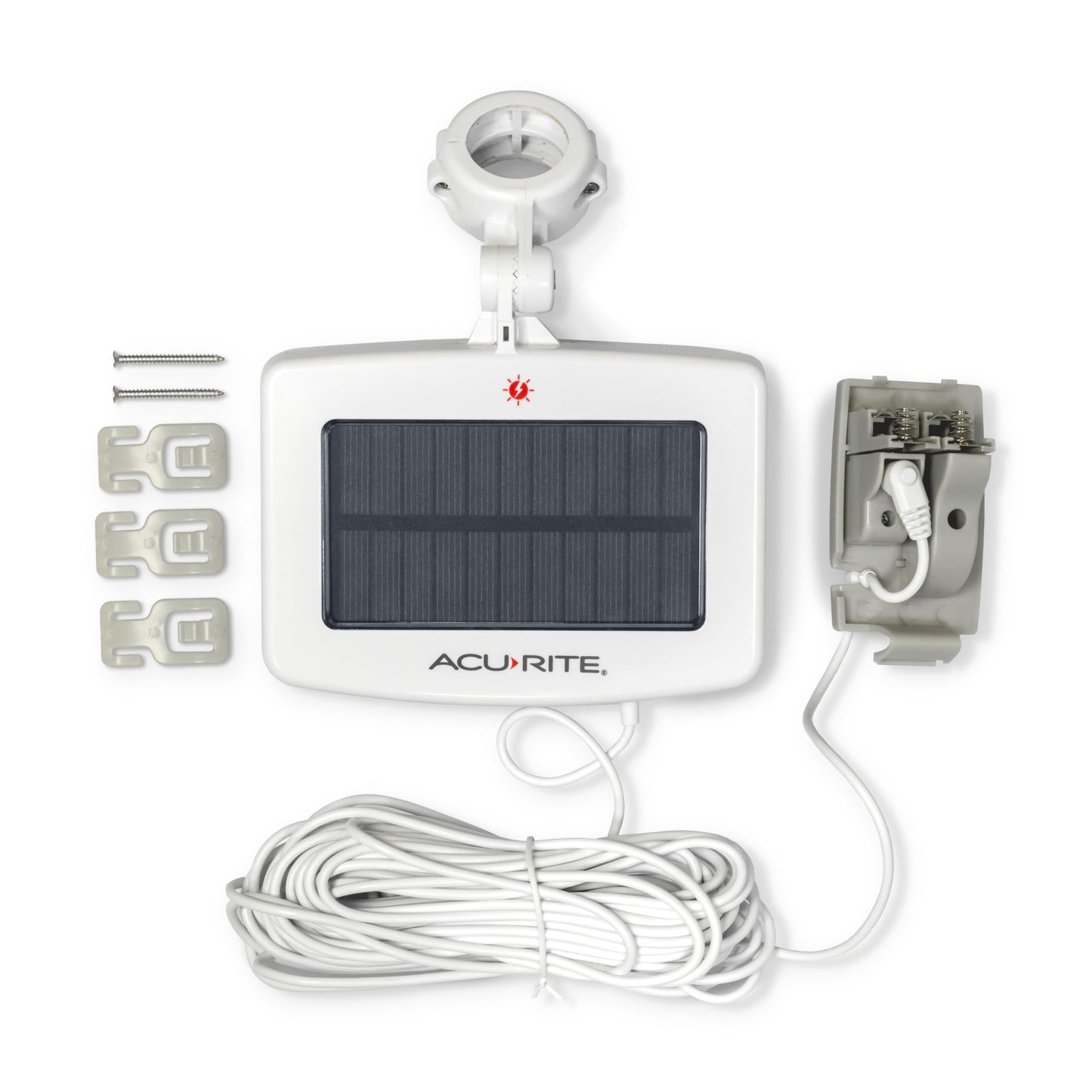 AcuRite Iris (5-in-1) Wireless Weather Station with Solar Power Pack for Indoor and Outdoor Temperature, Humidity, Wind Speed and Direction, and Rainfall with Dark-Themed Digital Display (01517RM)