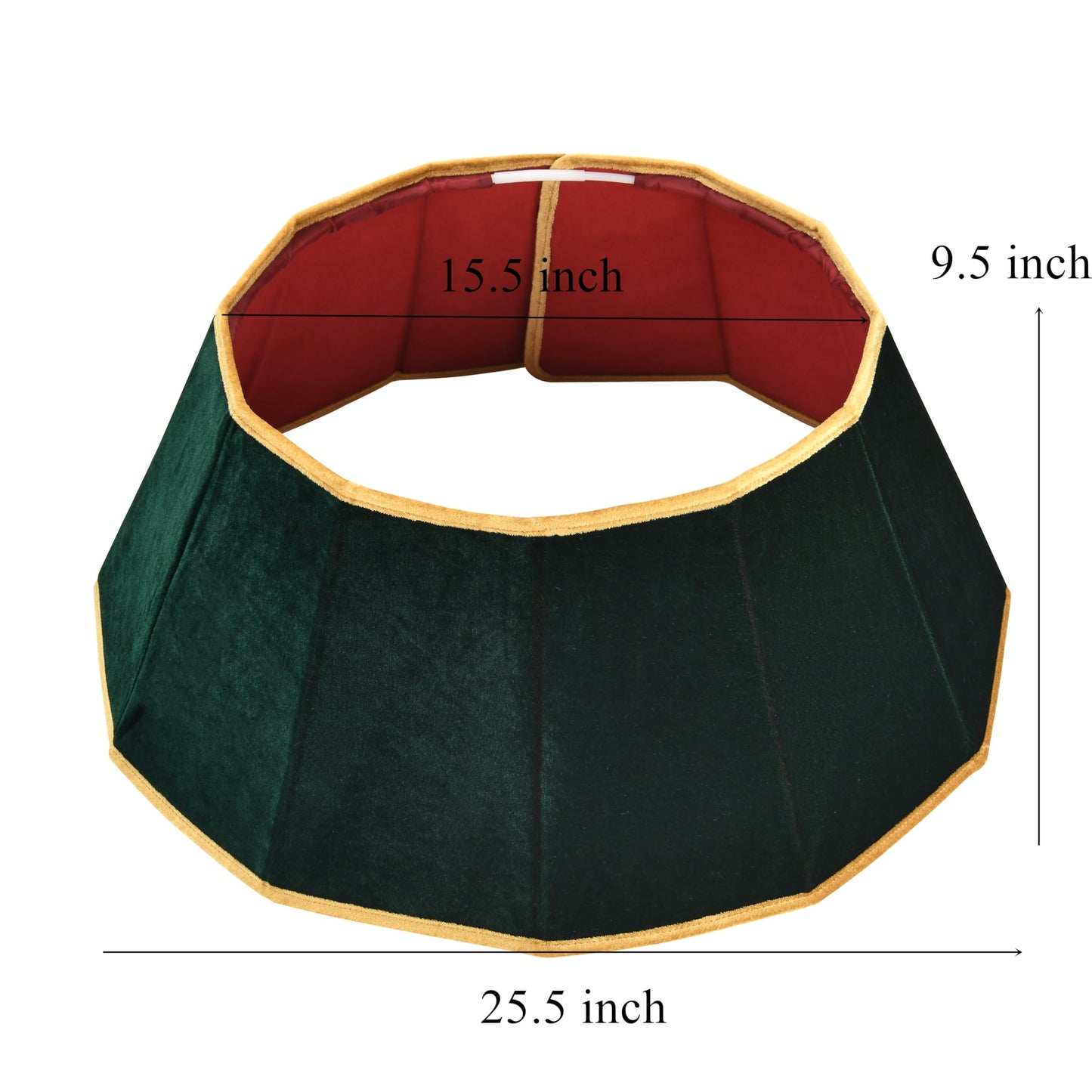 ONGLYP Christmas Tree Collar,25.5'' Velvet Christmas Tree Skirt Foldable Xmas Tree Stand Base Cover,Easy Set Up Tree Collar for Artificial Trees Holiday Home Decoration (Dark Green)