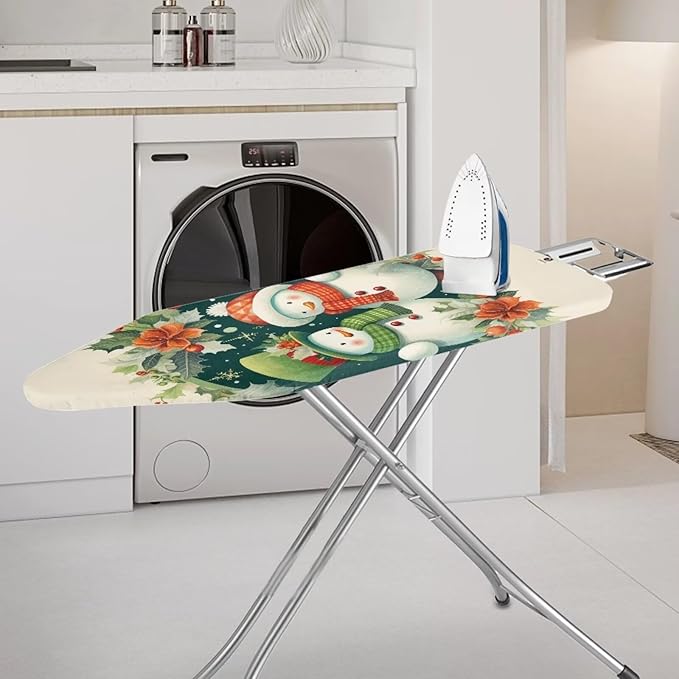 ZDCUSTOM Couple Snowman Ironing Board Cover, Merry Christmas Non Stick Scorch