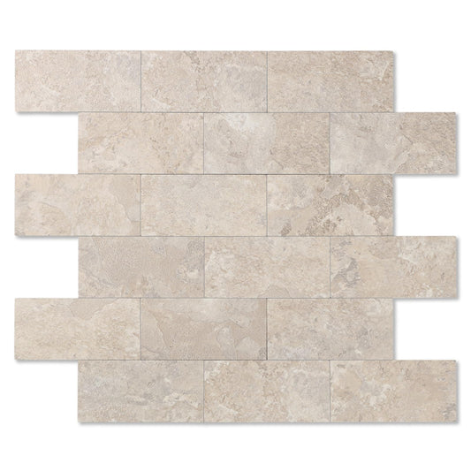 10-Pack Peel and Stick Tile Backsplash 12"X12" PVC Wall Tiles, Stick on Backsplash for Kitchen, Bathroom Tile, Fireplace Décor, Laundry Table, Stair Decals in Beige Ecru