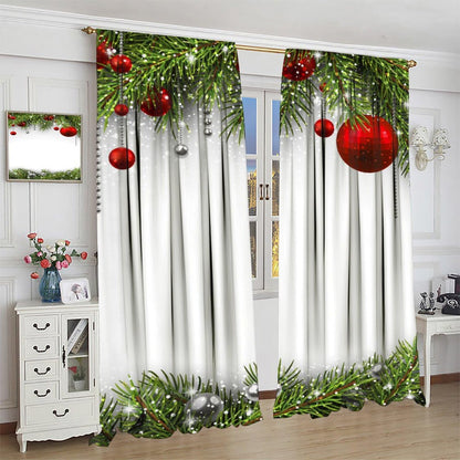 ICMOLYYENLO Winter Snowman & Snowflake Rod Pocket Curtains - Bedroom & Living Room Christmas Decoration - New Year Gift - 42x45 Inch Decor - 2 Piece Set