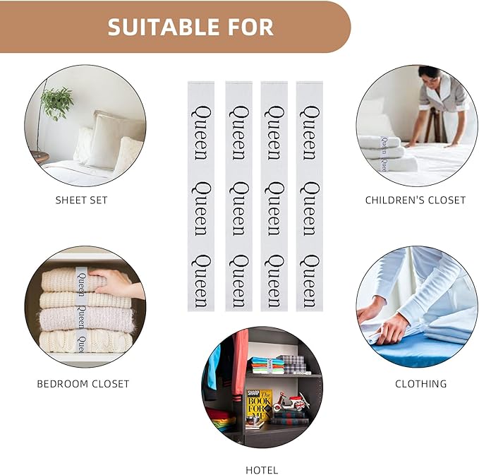 4PCS Bed Sheet Organizer Bands, Storage Labels and Sheet Keepers