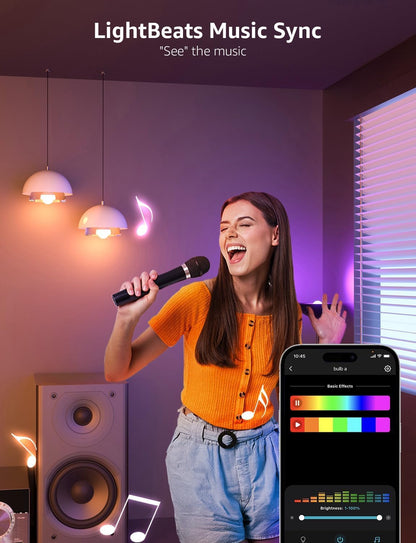 Lepro BP1 AI Smart Bulb E14 RGBWW, Music Sync, Works with Alexa, Google Assistant, 470LM Dimmable, 4.9W = 40W, Small Edison Screw SES, APP & Voice Control, AI Lighting Design Assistant, 2 Packs