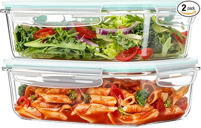 Vtopmart 2Pack 1500ml/50.7oz Large Glass Storage Containers