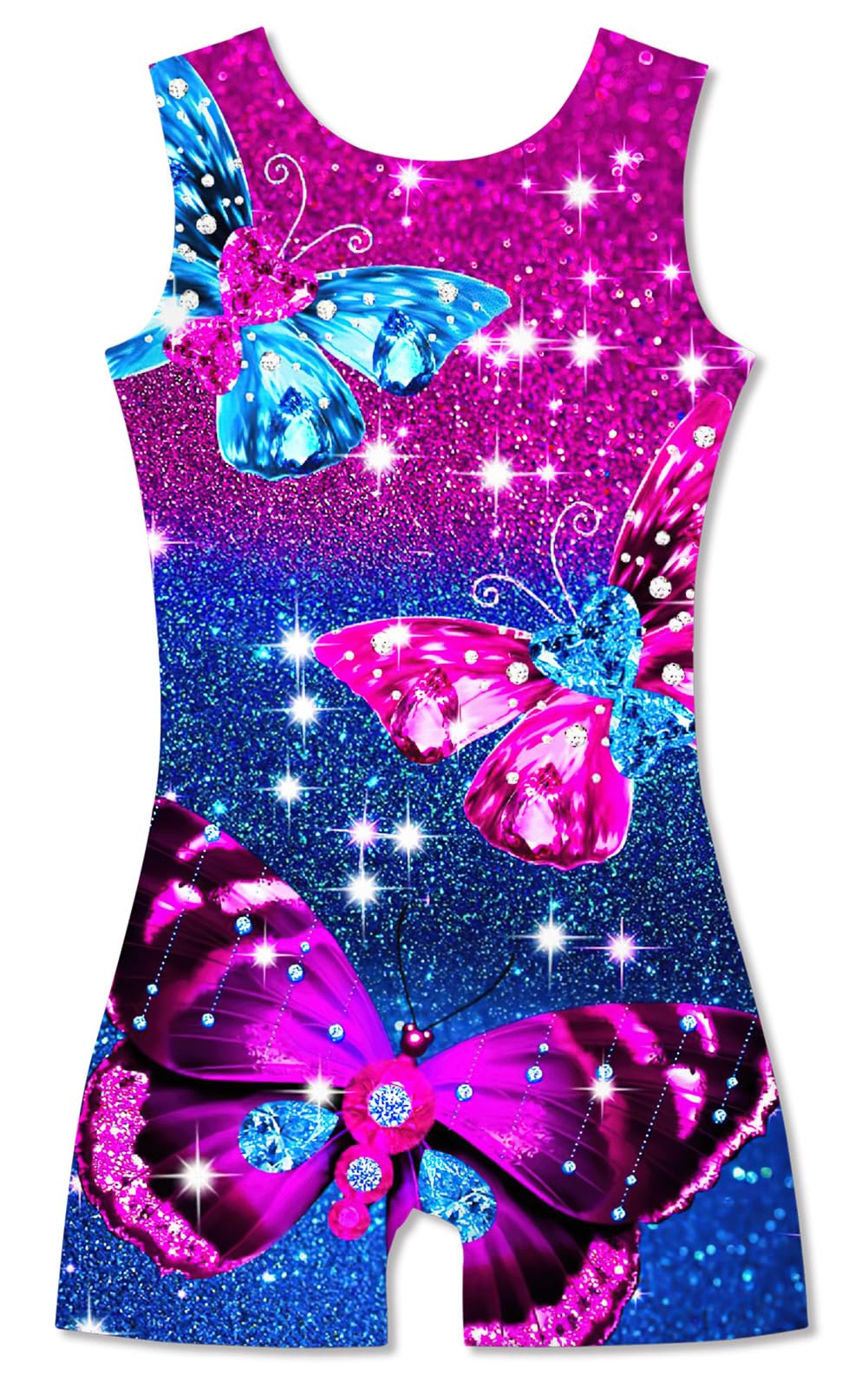 TUONROAD Girls Gymnastics Girls Outfits Size 6/7 6-7 Years Old Blue Dark Pink Butterflies Biketards Bodysuits for Dancewear