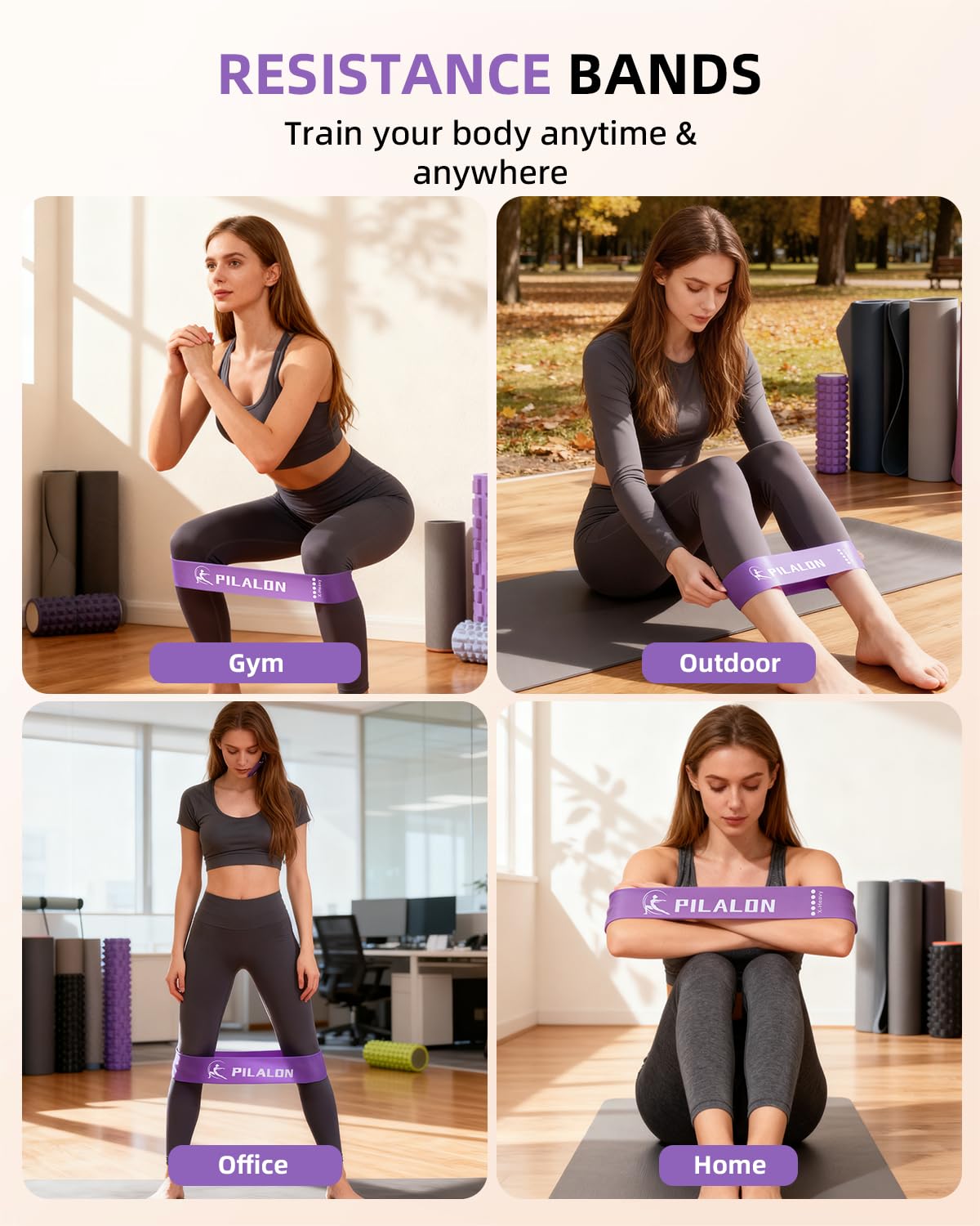 PILALON Pilates Ring Set - Studio-Grade Anti-Deformation Pilates Kit - Pilates Equipment for Home Workout - 14'' Pilates Ring, Pilates Ball, 2 Dumbbells, 5 Resistance Bands for Toning Arms, Thighs