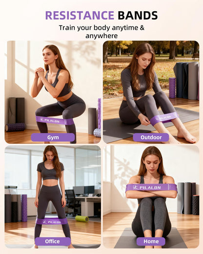 PILALON Pilates Ring Set - Studio-Grade Anti-Deformation Pilates Kit - Pilates Equipment for Home Workout - 14'' Pilates Ring, Pilates Ball, 2 Dumbbells, 5 Resistance Bands for Toning Arms, Thighs
