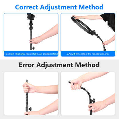 Neewer® 10"/25cm Metal Flexible Tube Arm for LED Video Lights, Ring Flash Light and Other Photography Accessories with 1/4" Screw Thread