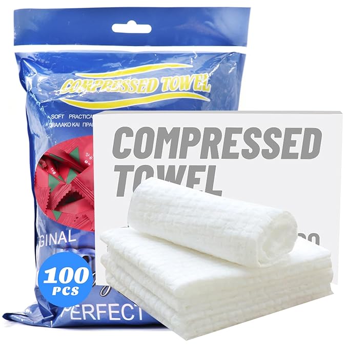 100 Pcs Mini Compressed Towels, Disposable Face Compressed Towel, Compressed