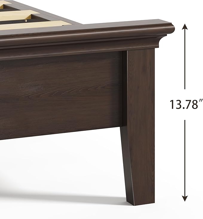 Lifezone Wood Queen Bed, Solid Wood Bed