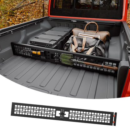 Maxzina Truck Bed Divider Compatible with 2020-2025 2026 Jeep Gladiator Cargo Divider Trunk Organizer Aluminum Alloy Luggage Divider Replacement with Molle Panel for 2024 Gladiator Accessories